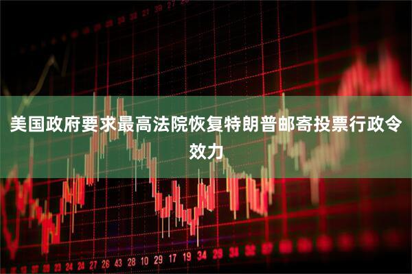 美国政府要求最高法院恢复特朗普邮寄投票行政令效力